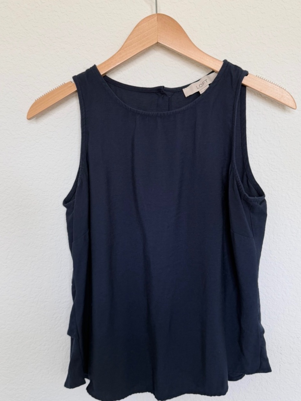 LOFT Work Office Top Shirt Navy Blue - Excellent